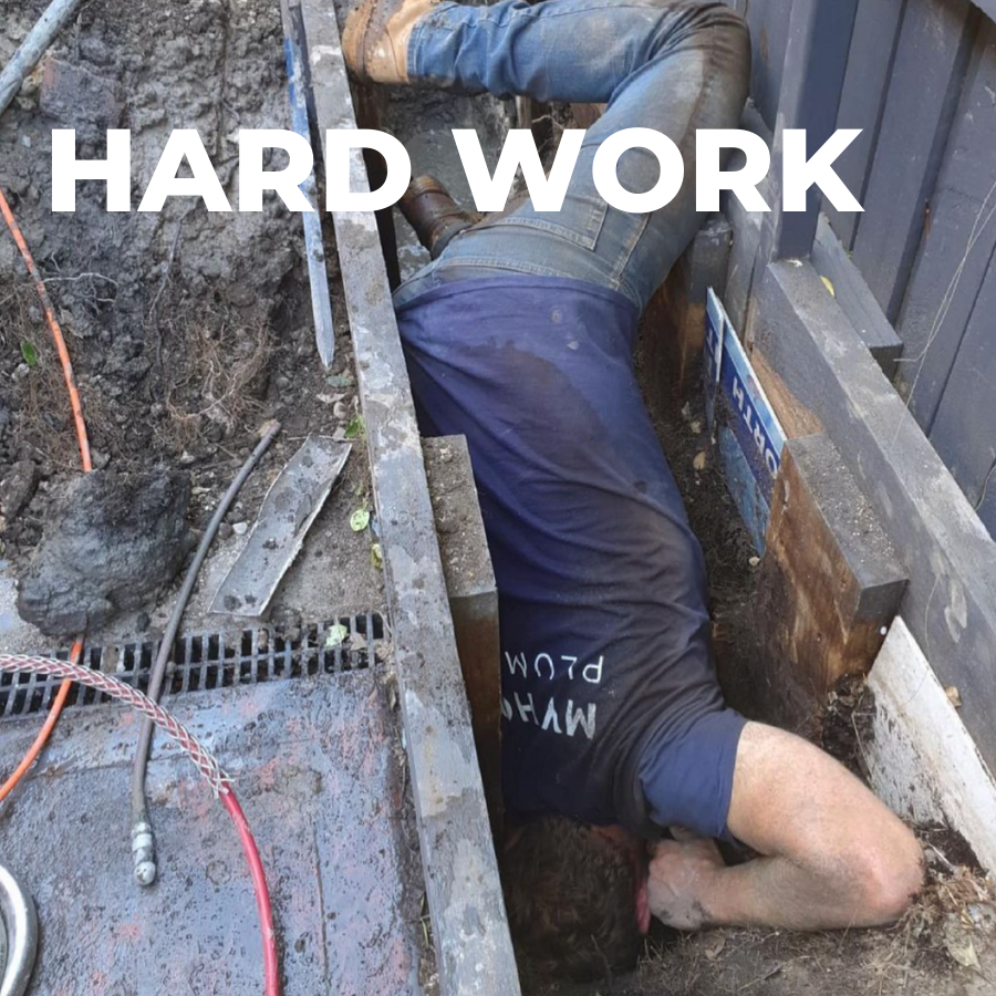 Sandy in ditch, hard work | Work With Us | My Home Plumbing